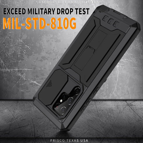 Samsung Galaxy S22 Ultra 5G Case, Heavy Duty Aluminum Metal Gorilla Glass Waterproof Shockproof Protector Cover