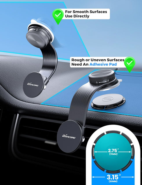 eSamcore 17 16 15 14 13 12 for Magsafe Car Mount, Bendable Alloy Arm Magnetic Phone Holders for Your Car Dashboard
