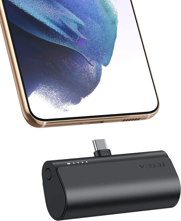 VEGER 5000mAh Portable Charger, USB C Power Bank, Fast Charging 20W Mini Battery Pack for iPhone 16/15, Samsung Galaxy
