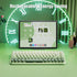 Typewriter Keyboard Wireless 2.4GHz/Bluetooth/USB-C, Rechargeable Membrane Gaming Keyboard, Matcha Green