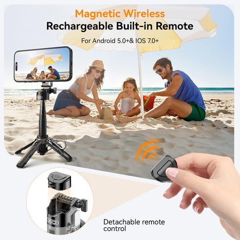 XO Simple is Beauty iPhone,4 1 17/16/15/14/13/12 Magnetic Small Selfie Stick for in Multifunctional Portable Selfie