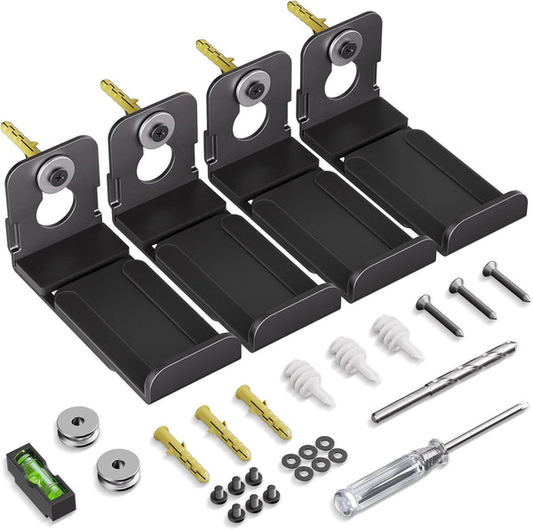 MUAKIOY Soundbar Mount, (2 Sets) Speaker Wall Mount Brackets Under TV, Heavy Duty