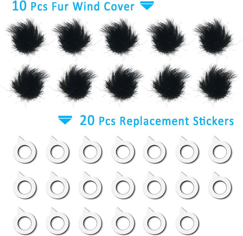 YOUSHARES Camera Mic Windscreen, 10 PCS Fur Wind Muff Wind Cover for Sony RX1 RX10 RX100 Digital Compact Cameras