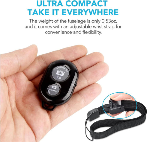 2 Pack Wireless Camera Remote Control for iPhone & Android Phones, Clicker for Photos & Videos - Pink & Purple