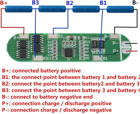 2PCS 4S 14.4V 14.8V 16.8V 5A 18650 Charger PCB BMS Protection Board for Li-ion Lithium Battery Cell