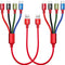 1Ft Multi Charging Cable, 2-Pack 4-in-1 Fast Charger for Cell Phones/Tablets, IP/Type C/Micro USB for Samsung