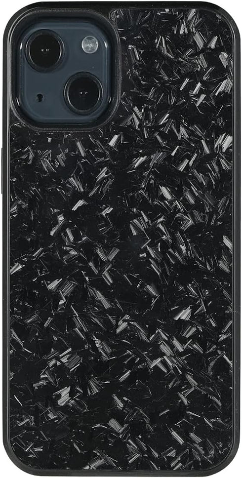 molzar Grip Series Case for iPhone 13 Mini, Real Forged Carbon Fiber, Built-in Metal Plate, Wireless Charging, Glossy