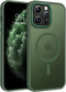 Telaso iPhone 14 Pro Max Case - Slim, Translucent Matte, Military Grade, Anti-Scratch, MagSafe Compatible, Deep Green.