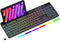 Wireless Keyboard with 7-Color RGB Backlit, Full-Size Computer Keyboard with Phone Tablet Holder, Rechargeable Gaming