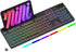 Wireless Keyboard with 7-Color RGB Backlit, Full-Size Computer Keyboard with Phone Tablet Holder, Rechargeable Gaming