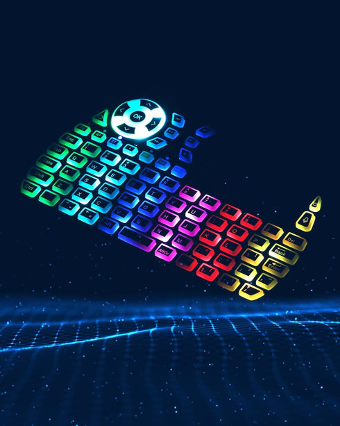 iPazzPort Bluetooth Mini Keyboard with Touchpad, 2.4G Mini Wireless Keyboard and Mouse, RGB Backlit