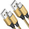 etguuds Gold USB C Cable 3.3ft Fast Charging, 2-Pack Braided USB to USB C Cable for Samsung Galaxy S23 S22 S21 S20