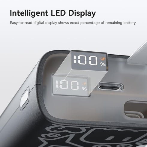 imuto Graffiti Style Portable Charger with Built-in Lightning Cable, 22.5W Fast Charging 20000mAh Power Bank, Travel