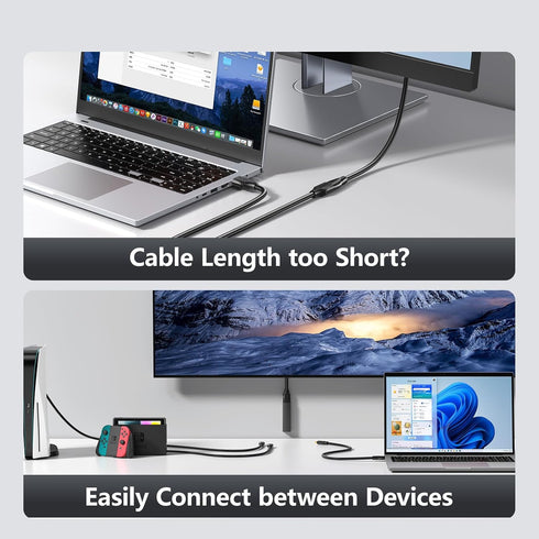 8K 3.3FT/1M 2.1, 8K@60hz 4K@120hz 48Gbps PS5/4 SAMZHE HDMI Extension Cable HDMI Extender HDMI Male to Female