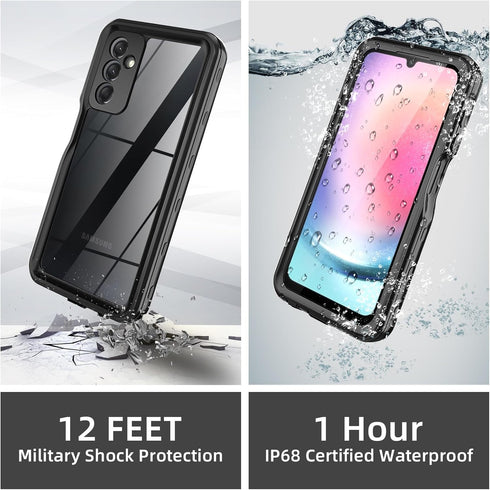 for Samsung Galaxy A24 4G Phone Case, Waterproof Case with Built-in Screen Protector, Full Body Dustproof Shockproof Rugged Heavy Duty Protection Case with Cell Phone Ring Holder for Samsung A24 4G