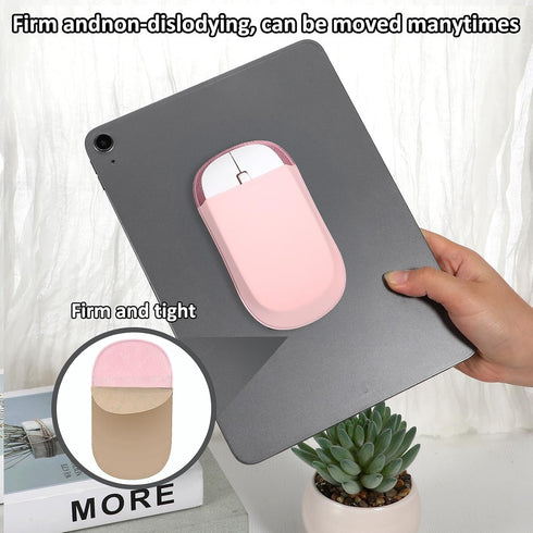 Aeaocvo Stick-On Mouse Pouch, Mouse Holder for Laptop, Universal Computer Mice Pocket Sleeve for Office Home