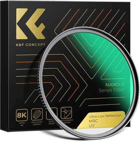 K&F Concept 77mm Ultra-Low Reflectivity MCUV Lens Protection Filter, Ultra-Slim HD Waterproof Scratch Resistant