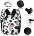 100% BLUE COLLAR Backpack Set Daypack Set Backpack Laptop Milk Cow Print Bookbag with Lunch Bag & Storage Bag