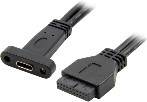 cablecc Single Port USB 3.1 Type C USB-C Female to USB 3.0 Motherboard 19pin Header Cable, 40cm