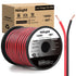 Nilight 100FT 12AWG Copper Clad Aluminum Wire - 12/2 Gauge Red Black CCA Electrical Cable, 2 Conductor Parallel for