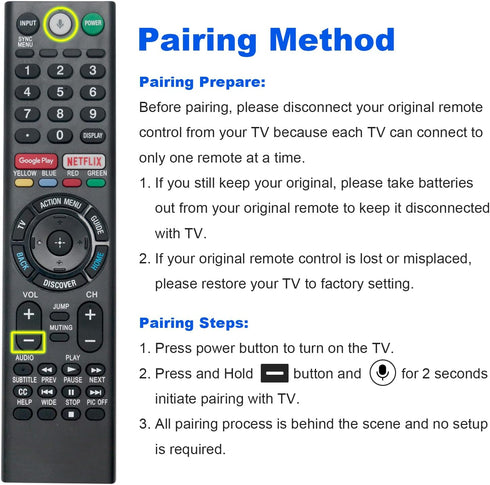 Voice Remote Control Replacement for Sony Smart TV XBR-49X700D, XBR-55X700D, XBR-65X750D, XBR65X850E, XBR75X850E,