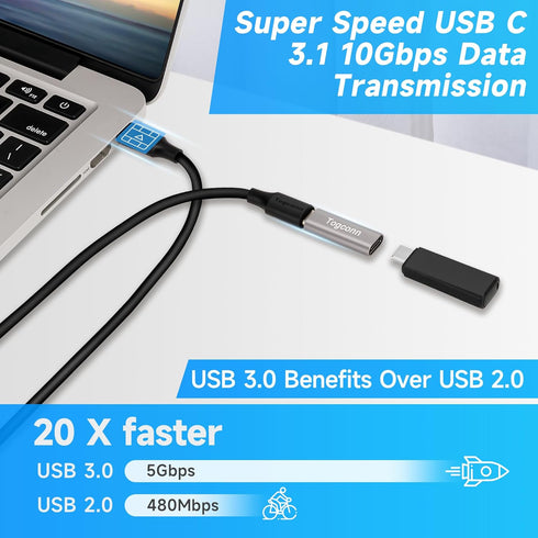 USB C Coupler 4 Pack, USB Type C Female to Female Connector for Fast Charging and Data Transfer Extension