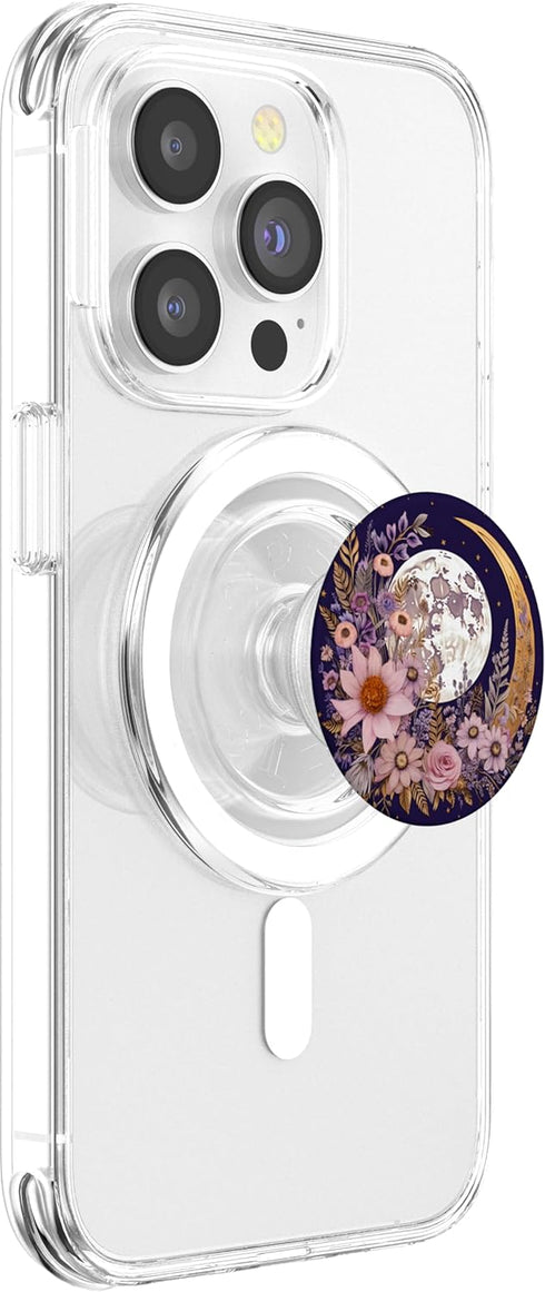 Mixed Flower Bouquet Floral Pattern Boho Moon and Wildflowers PopSockets PopGrip for MagSafe