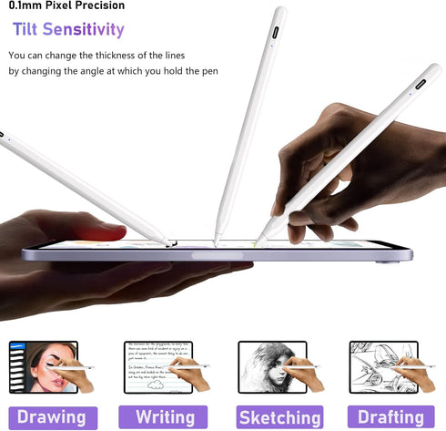 Stylus Pen for iPad 9th&10th Gen, Magnetic Wireless Charging Smart Pen Compatible with iPad 6/7/8/9/10, Mini 5/6, Air