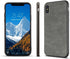 SALAWAT Slim Shock Proof Phone Case for iPhone Xs, Lightweight Premium PU Leather TPU Bumper Protection (Gray)