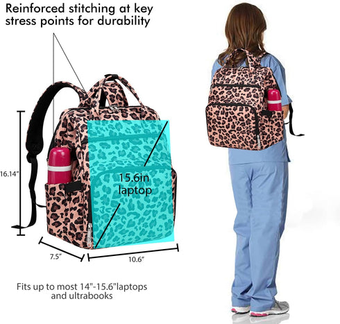 Gatycallaty Nurse Backpack, Teacher Work Nursing Bags for Medical Home Health Travel, College Laptop Bookbag