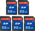 elecacc 512MB SD Card (5 Pack), SD Flash Memory Cards UHS-I U1 Class