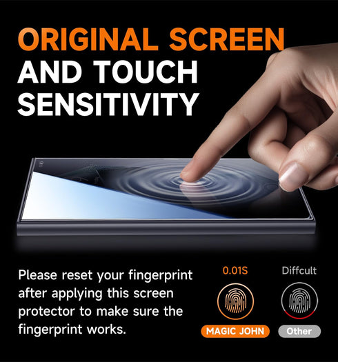 MAGIC JOHN Privacy Glass Screen Protector for Samsung Galaxy S24 Ultra 6.8" - 2 Pack, Anti-Spy, Bubble Free, Case