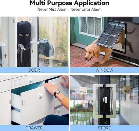 VOXON Door Window Alarm for Kids Safety, Wireless Personal Security Sensor, Burglar Alarm for Home, Cars, Sheds,