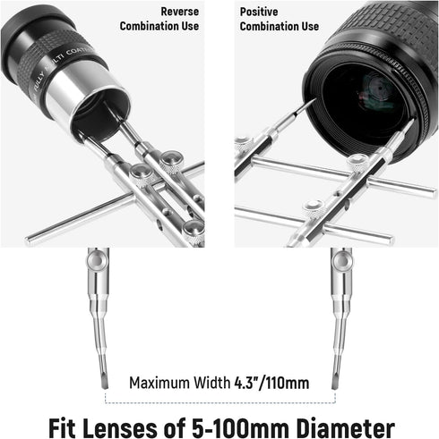 NEEWER Stainless Steel Lens Spanner Wrench, Professional Curved Double Sided Pointy/Flat Tips Lens Removal Tool with Four Screws, Lens Repairing Opening Wrench for DSLR Camera Lens, Telescope Lens