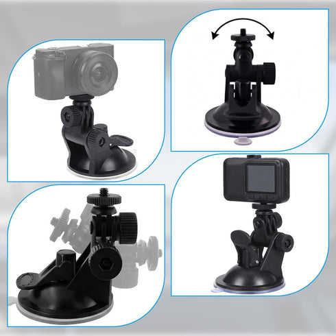 Zelphvt 2 Pack 1/4 Suction Cup Mount Car Camera Mount Dash Cam Suction Cup Mounts with Screw Dash Cam Holder Windshield