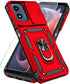 SunStory Moto G Play 2024 Case, Red with HD Screen Protector & Slide Camera Cover & Kickstand