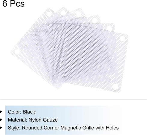 MECCANIXITY 6PCS PC Dust Filter, 50x50mm PVC Computer Case Cooler Dustproof Mesh Cover for Computer Chassis Speakers,
