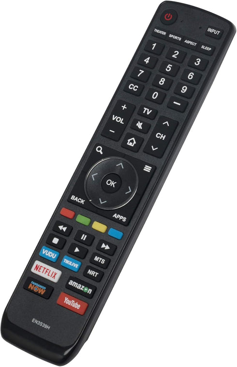 EN3S39H Remote for Hisense 4K UHD TV - Compatible with Multiple Models, 49H6020E, 49H6030E, 49H6508