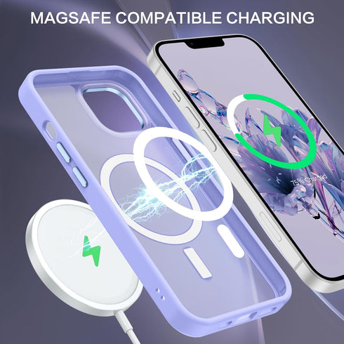 BENTOBEN Translucent Matte Magnetic Case for iPhone 14 Plus, Compatible with MagSafe, Purple Blue