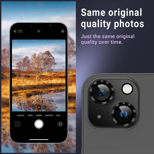 AFARER 2 Pack for iPhone 15/iPhone 15 Plus Camera Lens Protector, Metal Camera Cover with 9H Tempered Glass Screen