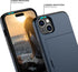 Nvollnoe 15 6.1 inch(Blue) Compatible with iPhone Case with Card Holder Heavy Duty Protective Dual Layer Shockproof