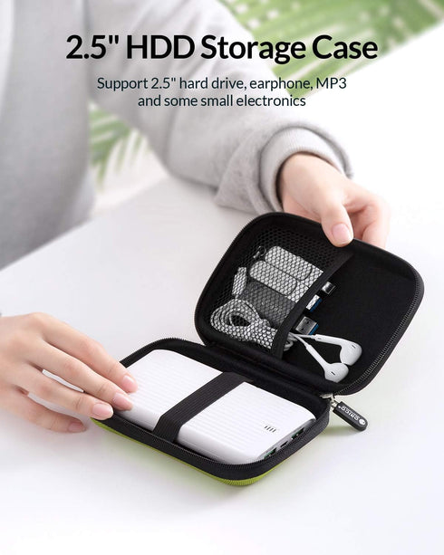 ORICO Hard Drive Case 2.5 inch External Drive Storage Bag, Waterproof Shockproof for Organizing HDD and Accessories,