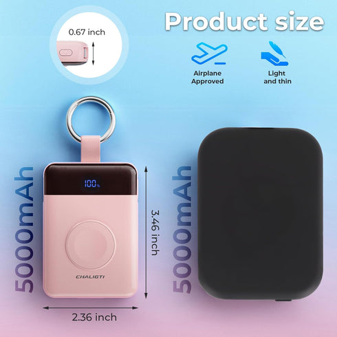 CHALIGTI Charger,5000mAh 20W Pack Ultra/11/10/9/8/7/6/SE,iPhone 17/16/15/14/13/12 Portable PD Super Fast Charging Power