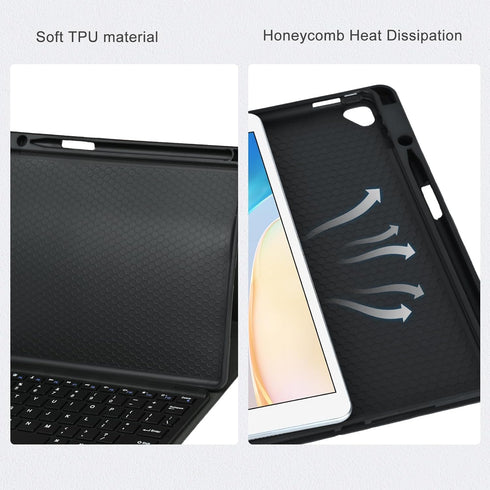 Keyboard Case for iPad 10.2" 7th/8th/9th Gen, Detachable Touchpad BT Keyboard with Magnetic Protective Cover, Black
