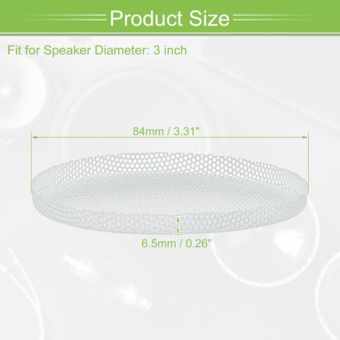ACROPIX Universal 3 Inch Speaker Grills Mesh for Audio Subwoofer, 84x6.5mm Grille without Frame, White - 2 Pack