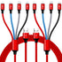 10Ft 2Pack Multi Charging Cable - Braided 4 in 1 USB Adapter for Cell Phones/Tablets, Compatible with IP/Type C/Micro