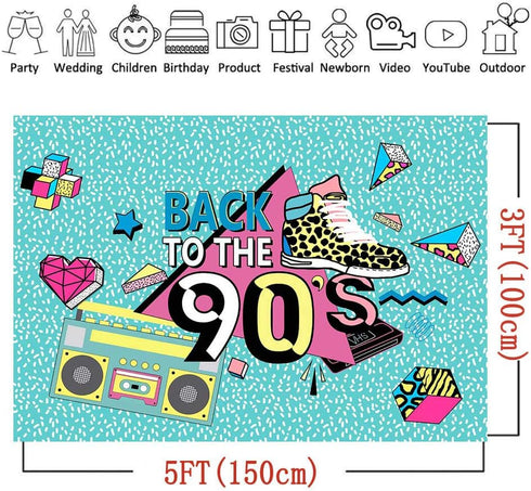 Art Studio 90's Theme Music Party Photography Backdrops, Colorful Graffiti Style Photo Booth Props, Vinyl 5x3ft
