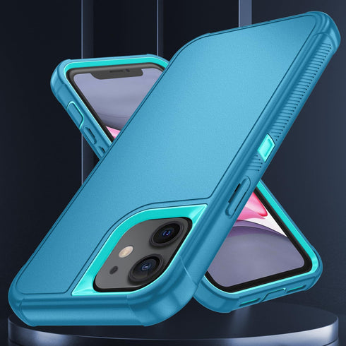 SunStory 11 3-Layer Cover,3 1 11 6.1",LakeSkyBlue Compatible with iPhone Case with HD Screen Protector, Heavy Duty