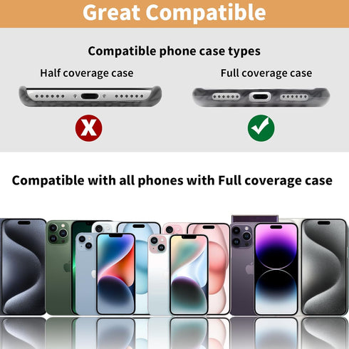 2pcs Transparent Phone Tether Tabs for Clear Phone Cases, Cell Phone Tether Replacement for iPhone Smartphone Case