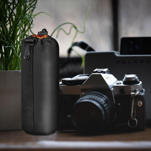 BESPORTBLE Neoprene Camera Lens Pouch with Buckle Shockproof Protective Case for DSLR and Mirrorless Lenses Lightweight